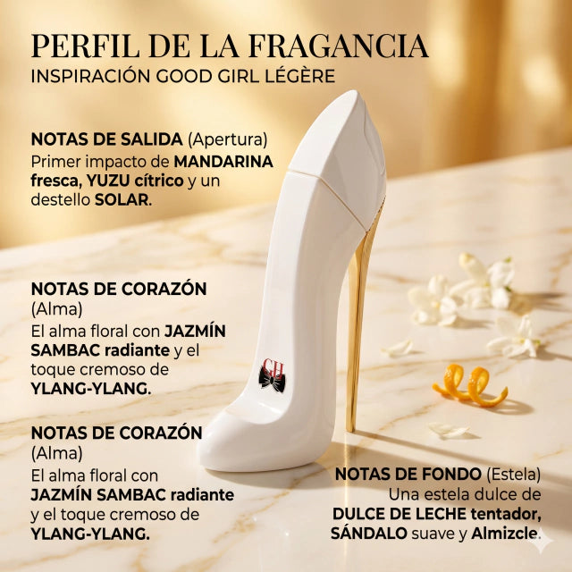 Inspirado en GOOD GIRL LEGERE DE CAROLINA HERRERA 90ml