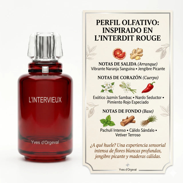 Inspirado en L'interdit Eau de Parfum Rouge de Givenchy 100ml