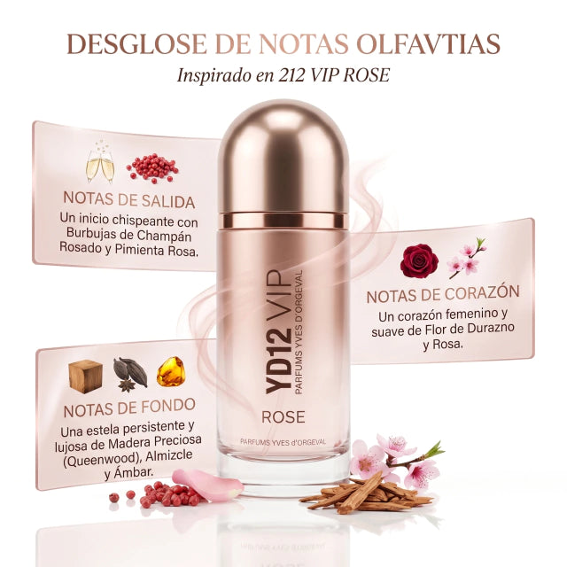 INSPIRADO EN 212 VIP ROSE de CAROLINA HERRERA 100ml