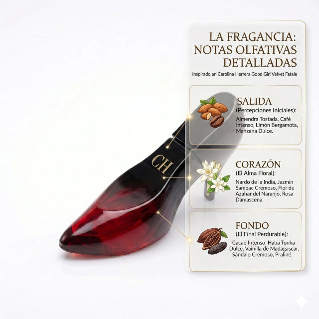 Inspirado en GOOD GIRL VELVET FATALE DE CAROLINA HERRERA 100ml